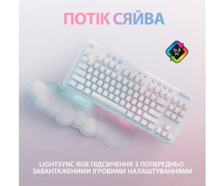 Клавіатура Logitech G715 Aurora Wireless Gaming GX Red Lightspeed/Bluetooth UA Off-White (920-010692)