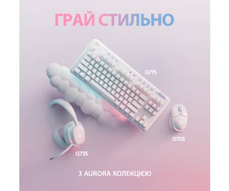 Клавіатура Logitech G715 Aurora Wireless Gaming GX Red Lightspeed/Bluetooth UA Off-White (920-010692)