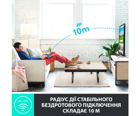 Клавіатура Logitech K400 Plus Touch Wireless UA White (920-007146)