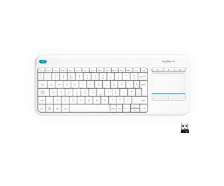 Клавіатура Logitech K400 Plus Touch Wireless UA White (920-007146)