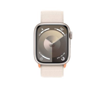 Apple Watch Series 9 GPS 45mm Starlight Aluminum Case w. Starlight Sport Loop (MR983) 2