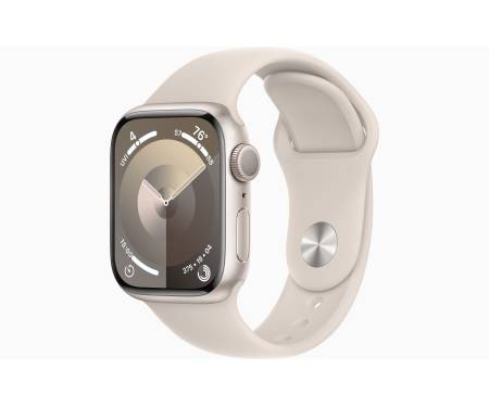 Apple Watch Series 9 GPS 45mm Starlight Aluminum Case w. Starlight Sport Band - S/M (MR963) 1