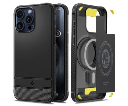Чохол до мобільного телефона Spigen Apple iPhone 15 Pro Rugged Armor MagFit Matte Black (ACS06703)