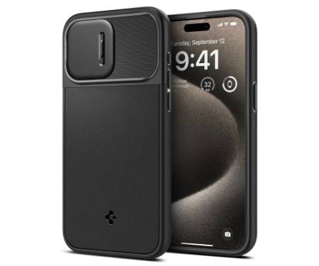 Чохол до мобільного телефона Spigen Apple iPhone 15 Pro Max Optik Armor MagFit Black (ACS06599)