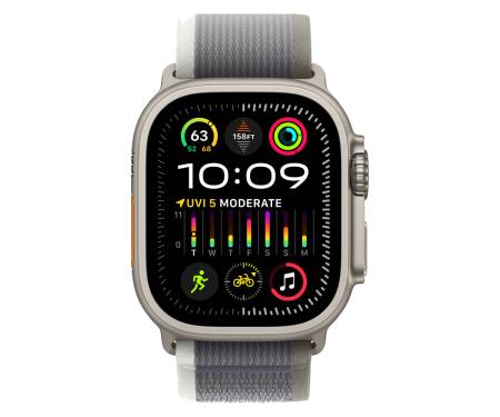 Apple Watch Ultra 2 GPS + Cellular 49mm Titanium Case with Green/Gray Trail Loop - S/M (MRF33) 2