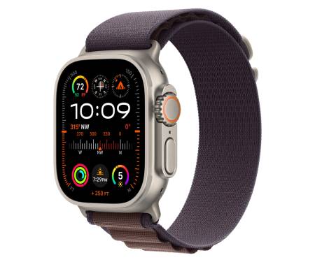 Apple Watch Ultra 2 GPS + Cellular 49mm Titanium Case with Indigo Alpine Loop - Medium (MRET3) 1