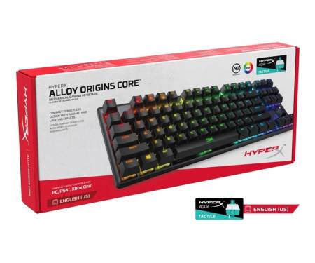 Клавиатура проводная HyperX Alloy Origins Core HX Aqua USB Eng (HX-KB7AQX-US/4P5P1AA)