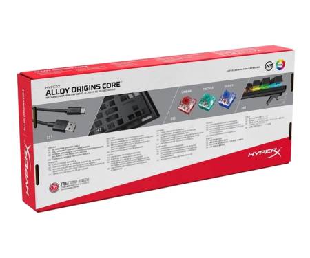 Клавиатура проводная HyperX Alloy Origins Core HX Aqua USB Eng (HX-KB7AQX-US/4P5P1AA)