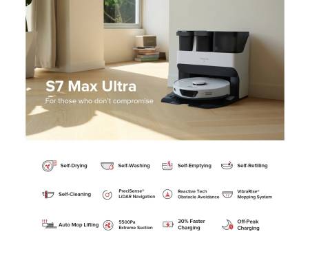 Робот-пылесос Roborock Vacuum Cleaner S7 MaxV Ultra White