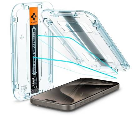 Защитное стекло для iPhone 15 Pro Spigen EZ Fit Glas.tR Crystal Clear (AGL06895) 2