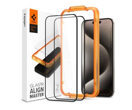 Захисне скло для iPhone 15 Pro Max Spigen EZ Fit Glas.tR Crystal Clear (AGL06875)