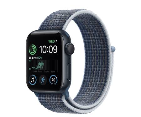 Apple Watch SE 2 GPS 40mm Midnight Aluminum Case w. Sky Sport B. - M/L (MNL83+MR313) 1