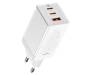 Мережевий зарядний пристрій Baseus GaN3 Pro 2C+U 65W White (CCGP050102)