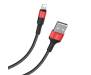 Кабель HOCO X26 USB to iP 2A, 18W 1m, nylon, aluminum connectors, Black+Red 2