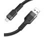 Кабель HOCO U110 USB to Micro 2.4A, 1.2m, nylon, aluminum connectors, Black 1