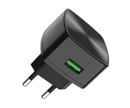 Мережевий зарядний пристрій Hoco C70 Cutting-edgе QC3.0 US Black 1