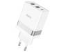 Сетевое зарядное устройство Hoco N21 Topspeed + USB Type-C to Lightning White 1
