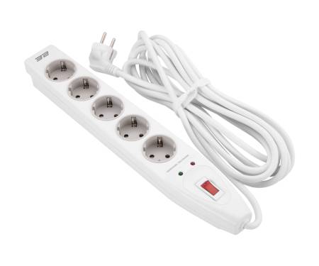 Сетевой фильтр-удлинитель 2E 5XSchuko 3G*1.5мм, 5м, white (2E-SP515M5WH)