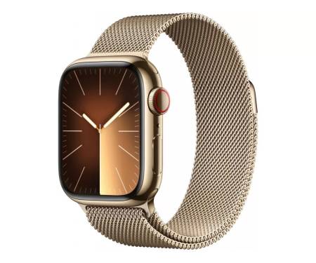 Apple Watch Series 9 GPS + Cellular 41mm Gold S. Steel Case w. Gold Milanese Loop (MRJ73) 1