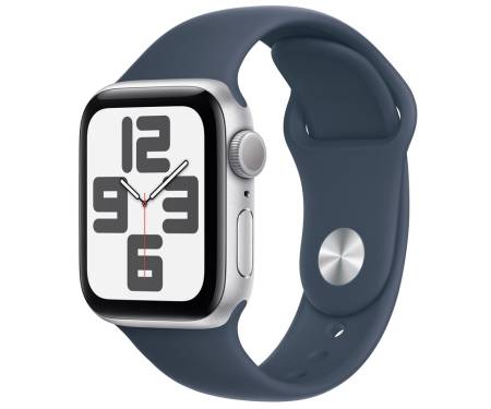 Apple Watch SE 2 GPS 40mm Silver Aluminium Case with Storm Blue Sport Band S/M (MRE13) 1