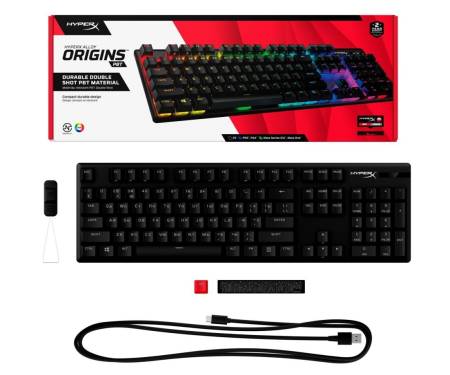 Клавиатура HyperX Alloy Origins PBT RGB Mechanical Red (639N3AA, 4P4F6AA#ABA)