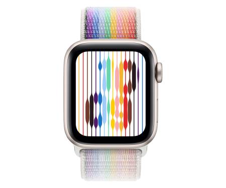 Apple Watch SE 2 GPS + Cellular 40mm Starlight Aluminum Case w. Pride Edition Sport Loop (MNQ43+MN6K3) 2