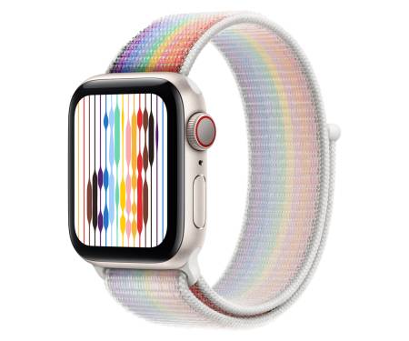 Apple Watch SE 2 GPS + Cellular 40mm Starlight Aluminum Case w. Pride Edition Sport Loop (MNQ43+MN6K3) 1