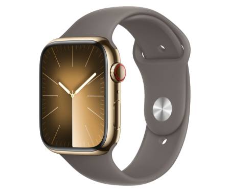 Apple Watch Series 9 GPS + Cellular 41mm Gold S. Steel Case w. Clay S. Band - S/M (MRJ53) 1