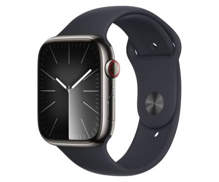 Apple Watch Series 9 GPS + Cellular 41mm Graphite S. Steel Case w. Midnight Sport Band - S/M (MRJ83) 1