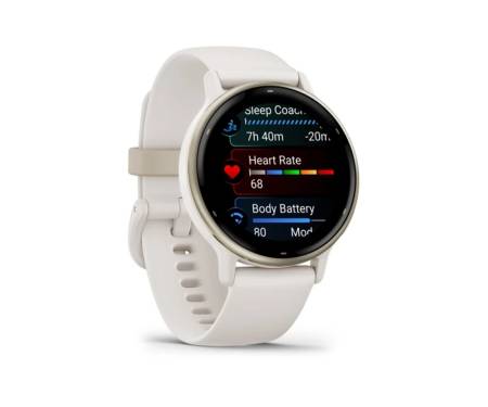 Смарт-годинник Garmin vivoactive 5 Cream Gold Aluminum Bezel with Ivory Case and Silicone Band (010-02862-11)