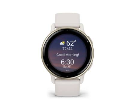 Смарт-годинник Garmin vivoactive 5 Cream Gold Aluminum Bezel with Ivory Case and Silicone Band (010-02862-11)