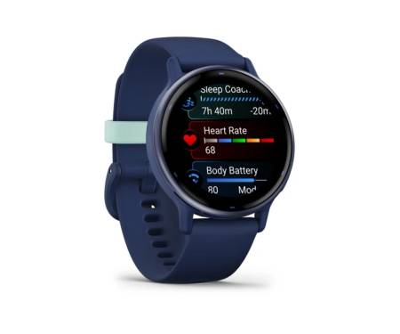 Смарт-годинник Garmin vivoactive 5 Металевий Navy Aluminum Bezel with Navy Case and Silicone Band (010-02862-12)