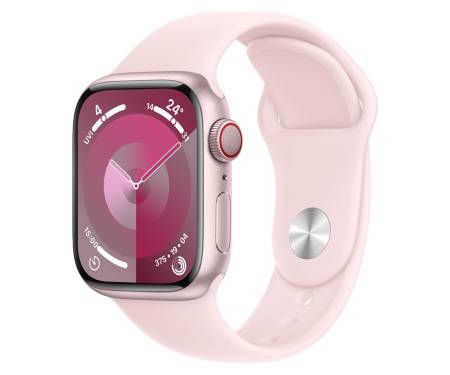 Apple Watch Series 9 GPS + Cellular 41mm Pink Alu. Case w. Light Pink Sport Band - S/M (MRHY3) 1