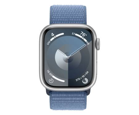 Apple Watch Series 9 GPS + Cellular 41mm Silver Alu. Case w. Winter Blue Sport Loop (MRHX3) 2