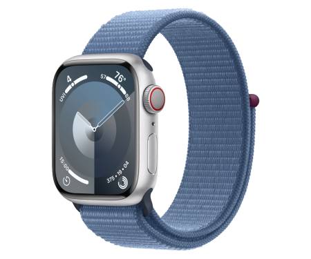 Apple Watch Series 9 GPS + Cellular 41mm Silver Alu. Case w. Winter Blue Sport Loop (MRHX3) 1