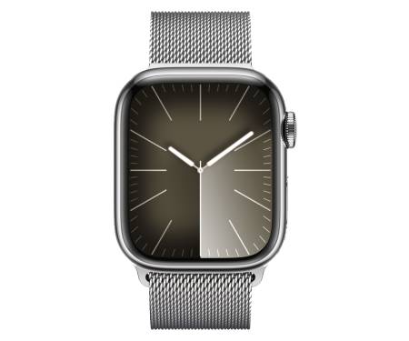 Apple Watch Series 9 GPS + Cellular 41mm Silver S. Steel Case w. Silver Milanese Loop (MRJ43) 2