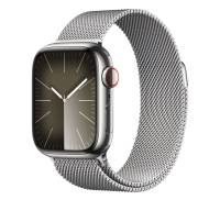 Apple Watch Series 9 GPS + Cellular 41mm Silver S. Steel Case w. Silver Milanese Loop (MRJ43)