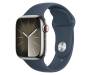 Apple Watch Series 9 GPS + Cellular 41mm Silver S. Steel Case w. Storm Blue Sport Band - M/L (MRJ33) 1