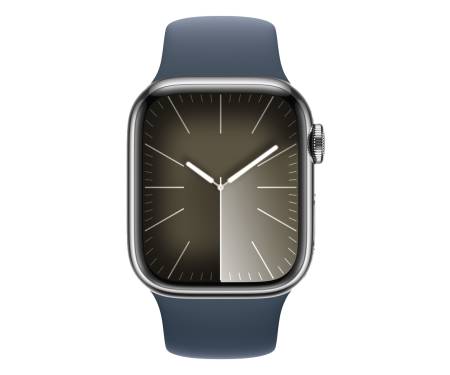 Apple Watch Series 9 GPS + Cellular 41mm Silver S. Steel Case w. Storm Blue Sport Band - S/M (MRJ23) 2
