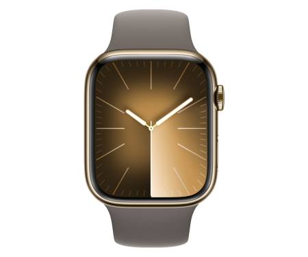 Apple Watch Series 9 GPS + Cellular 45mm Gold S. Steel Case w. Clay Sport Band - S/M (MRMR3) 2