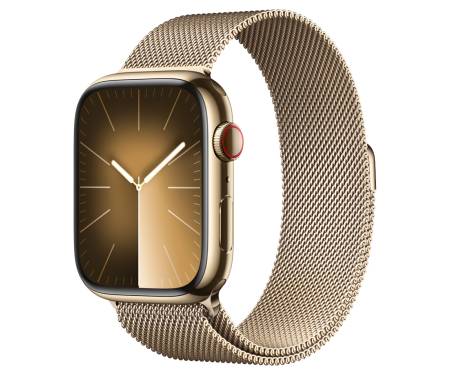 Apple Watch Series 9 GPS + Cellular 45mm Gold S. Steel Case w. Gold Milanese Loop (MRMU3) 1
