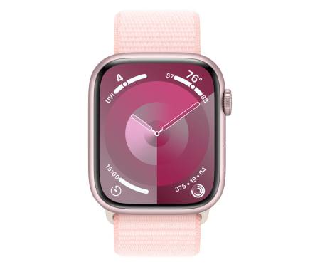 Apple Watch Series 9 GPS + Cellular 45mm Pink Alu. Case w. Light Pink Sport Loop (MRMM3) 2
