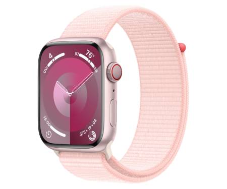 Apple Watch Series 9 GPS + Cellular 45mm Pink Alu. Case w. Light Pink Sport Loop (MRMM3) 1