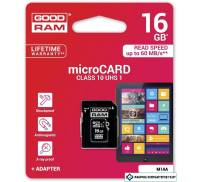 GOODRAM 16 GB microSDHC class 10 UHS-I + SD Adapter M1AA-0160R11