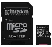 Kingston 64 GB microSDXC Class 10 UHS-I + SD Adapter SDC10G2/64GB