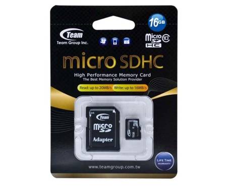 TEAM 16 GB microSDHC Class 10 + SD Adapter TUSDH16GCL1003