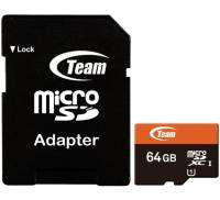 TEAM 64 GB microSDXC UHS-I + SD Adapter TUSDX64GUHS03