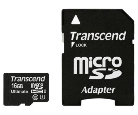 Transcend 16 GB microSDHC class 10 UHS-I Ultimate + SD Adapter TS16GUSDHC10U1