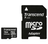 Transcend 16 GB microSDHC class 10 UHS-I Ultimate + SD Adapter TS16GUSDHC10U1