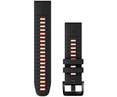 Ремешок Garmin QuickFit 22 Watch Bands Black/Flame Red Silicone (010-13280-06)